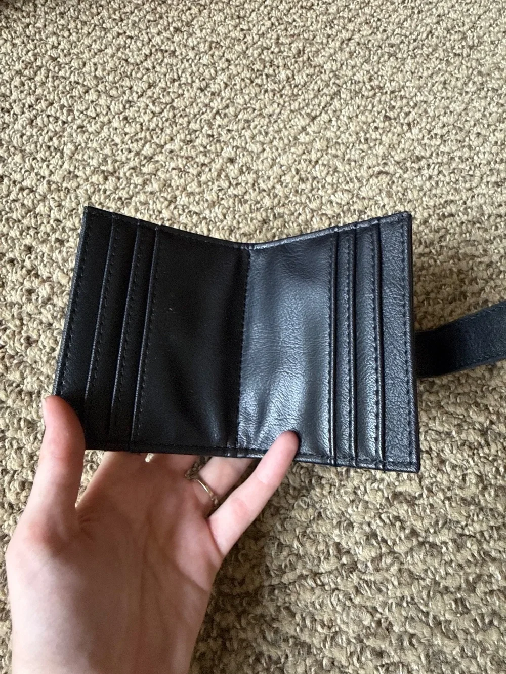 small black pocket card wallet